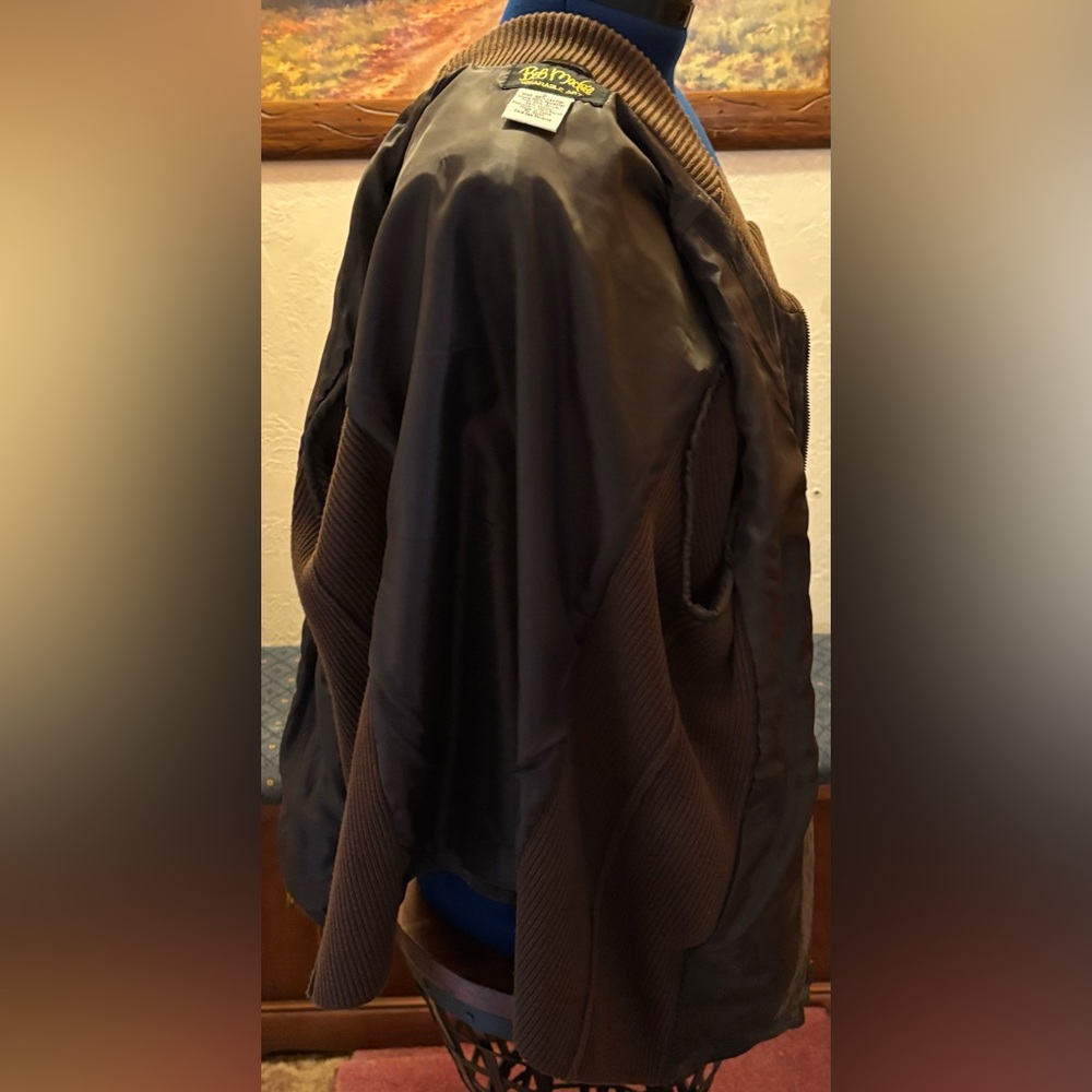 Bob Mackie Vintage Brown Leather Jacket with Gold Embroidery Size Small - Picture 8 of 12